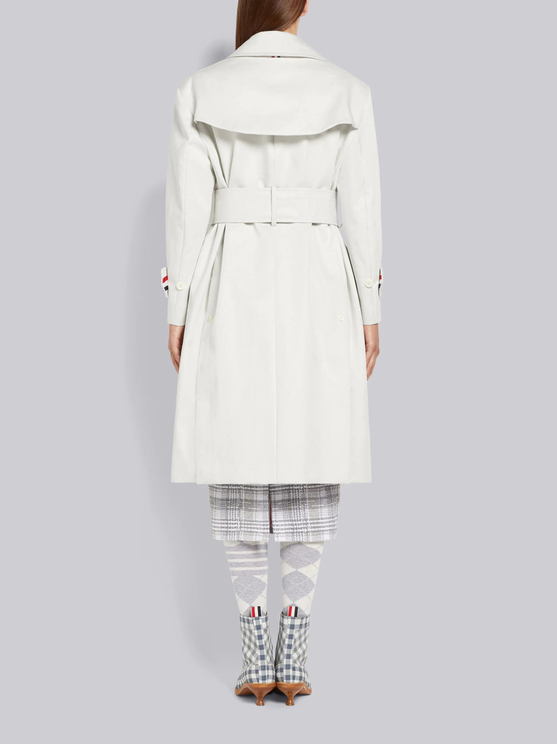 White Mackintosh Grosgrain Trim Oversized Belted Trench Coat 3