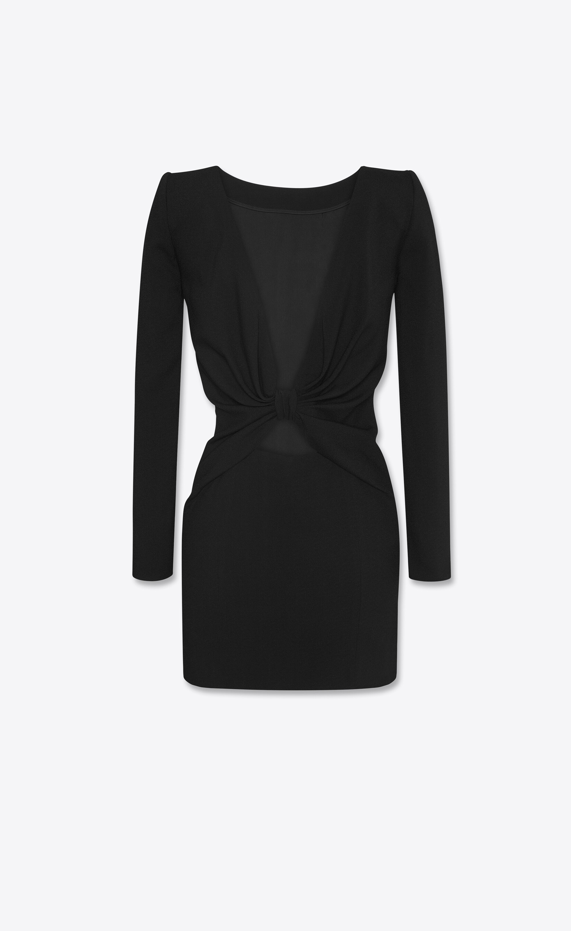 backless mini dress in sablé saint laurent - 1