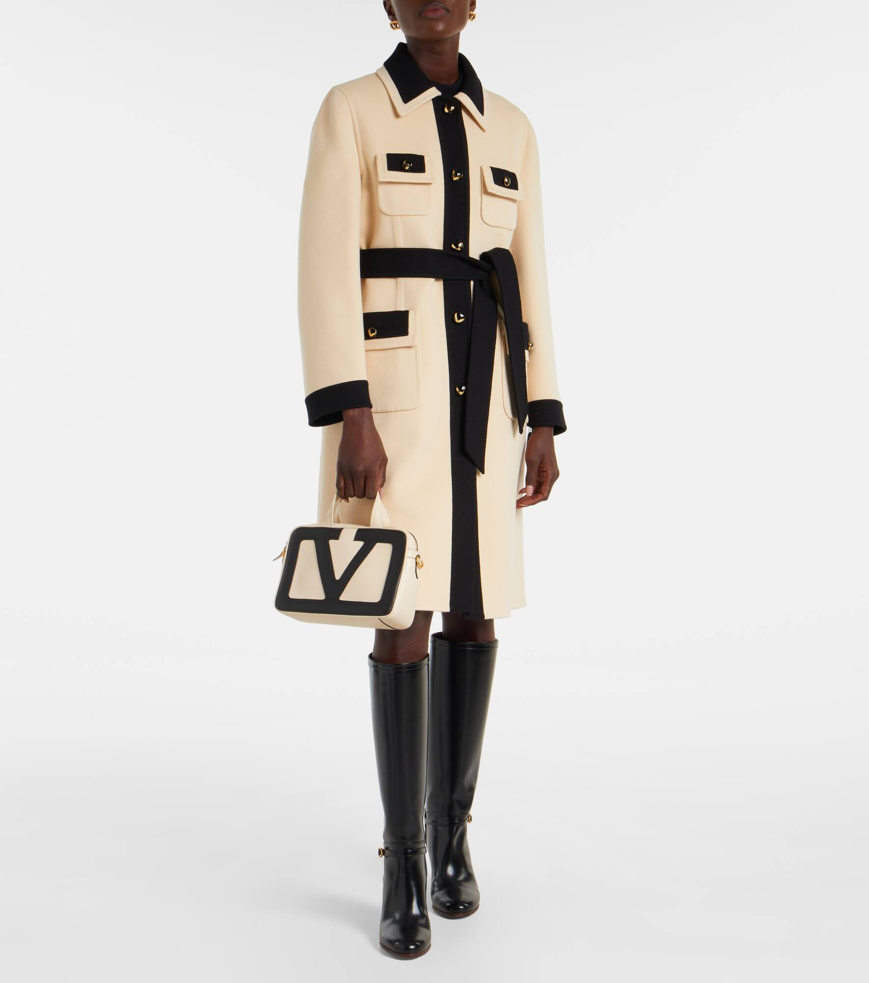Belted wool and cashmere coat - 6