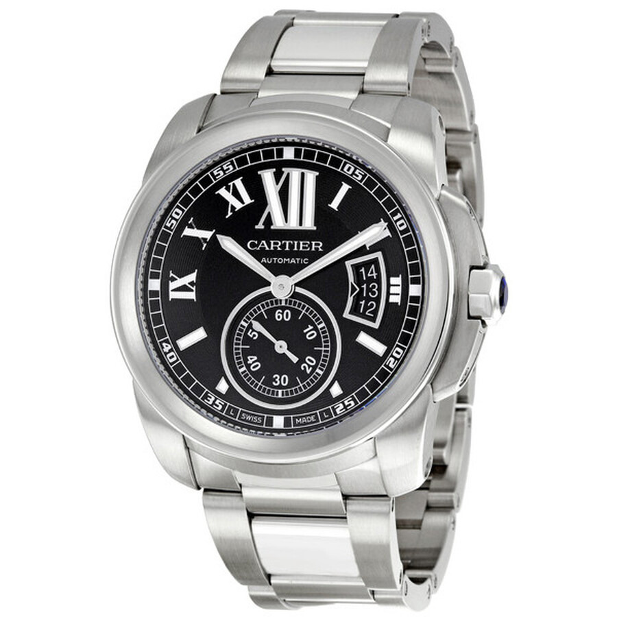 Pre-owned Cartier Calibre De Cartier Black Dial Men's Watch W7100016 - 1
