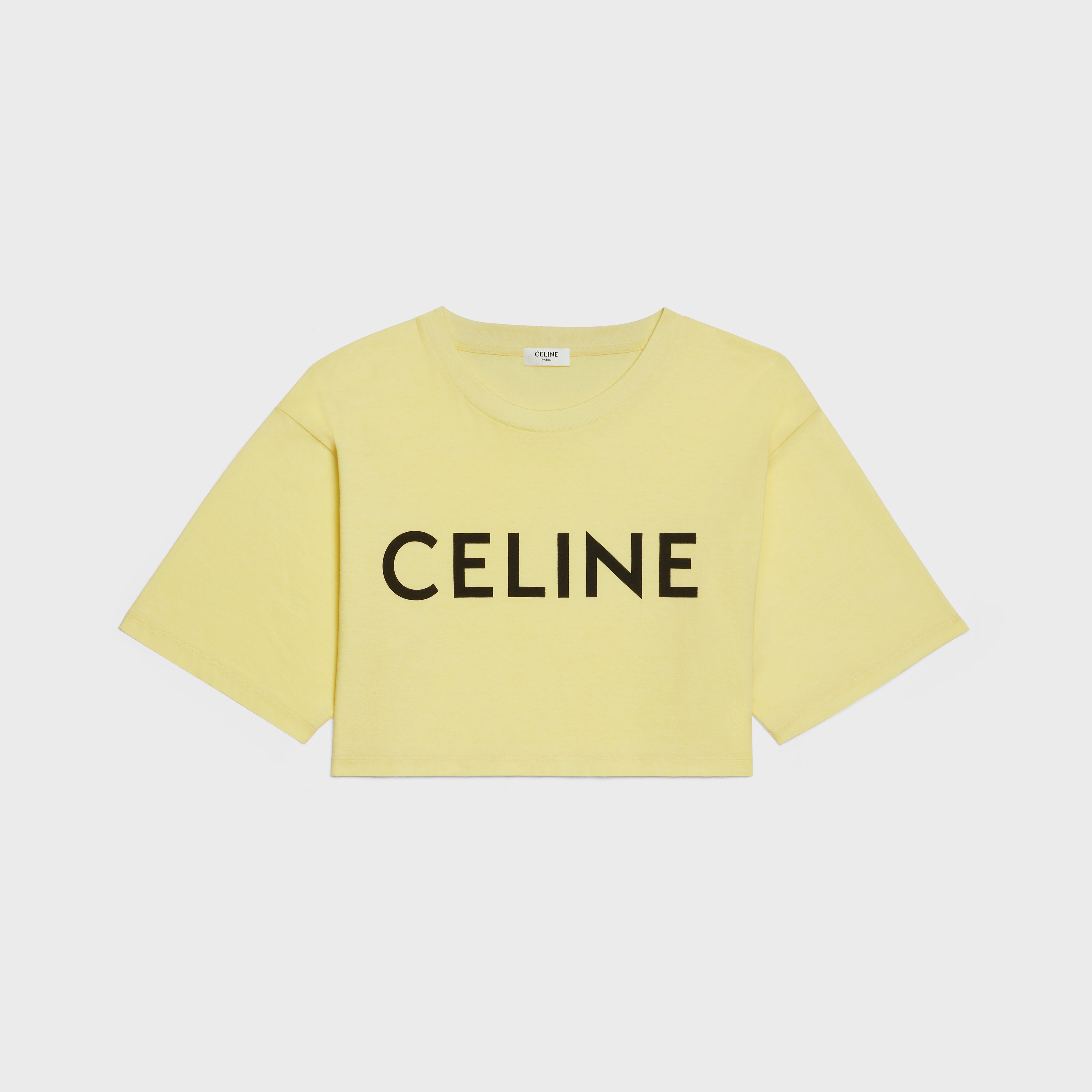 CELINE CROPPED COTTON JERSEY T-SHIRT - 1