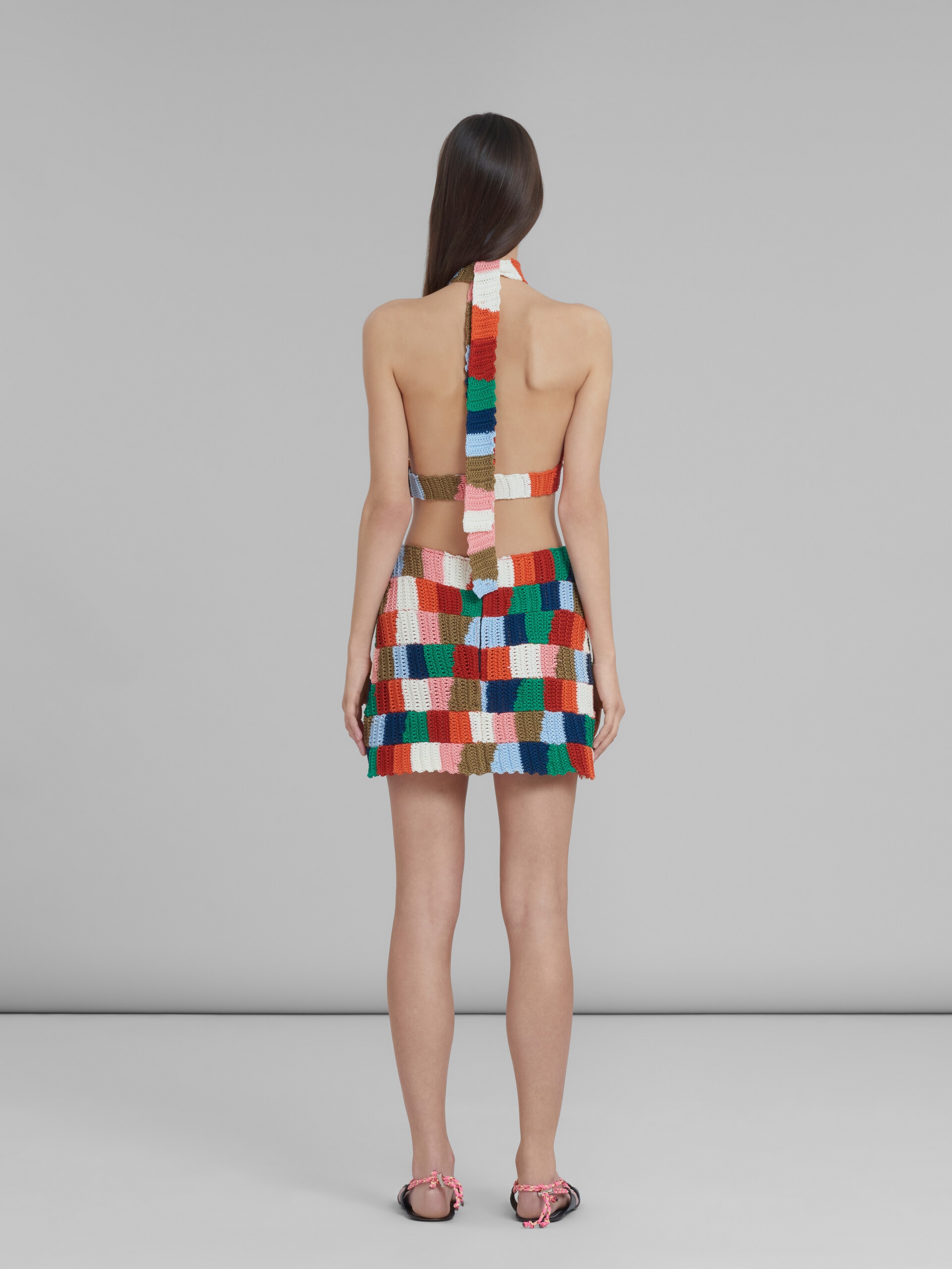 MARNI X NO VACANCY INN - MULTICOLOUR COTTON-KNIT SHORT SKIRT - 3