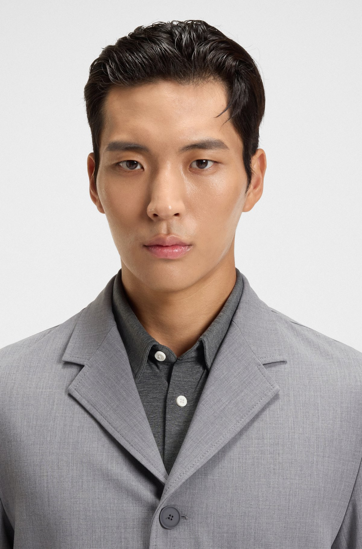 RELAXED-FIT JACKET IN BONDED STRETCH FABRIC - 5