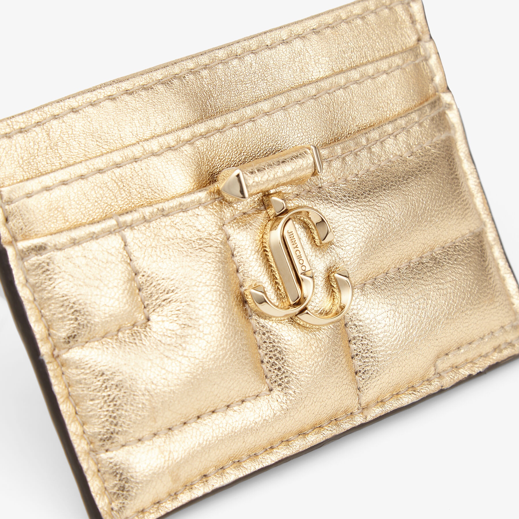 Umika Avenue
Gold Avenue Metallic Nappa Leather Card Holder with JC Emblem - 4