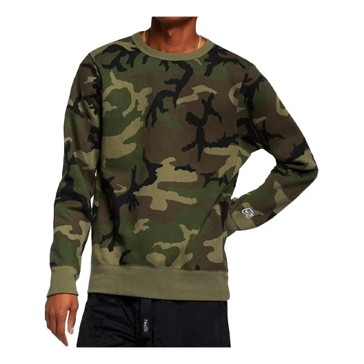 Nike Casual Sports Fleece Crew Neck Pullover Men's Olive Green CN5374-222 - 1