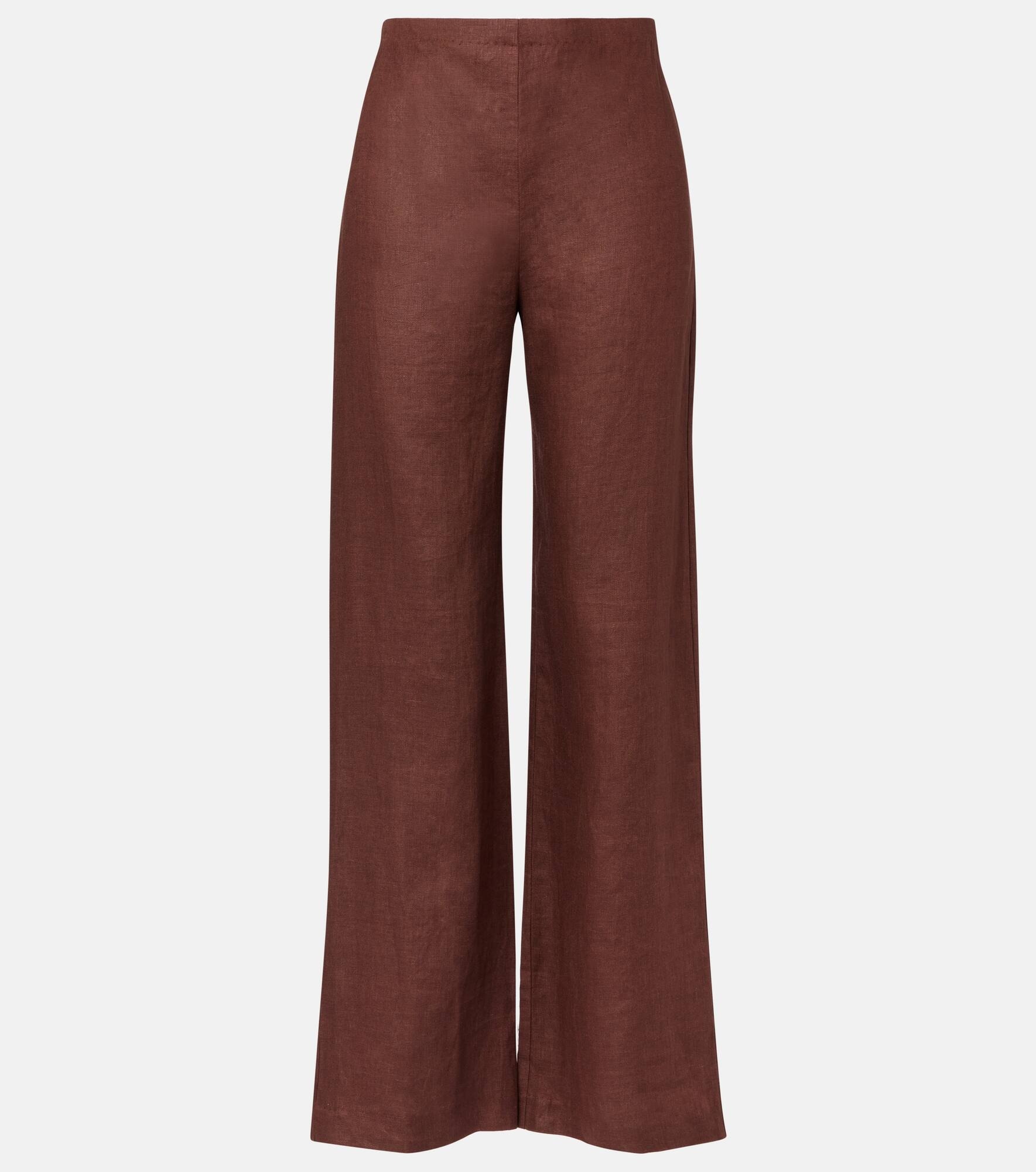 Ilride high-rise linen straight pants - 1