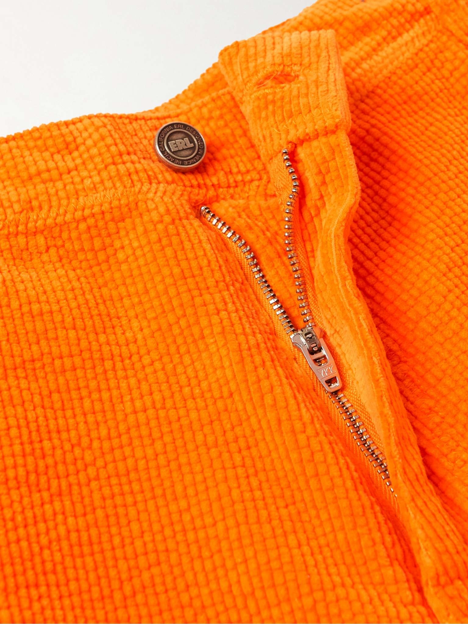 Straight-Leg Logo-Emboidered Cotton-Corduroy Shorts - 3