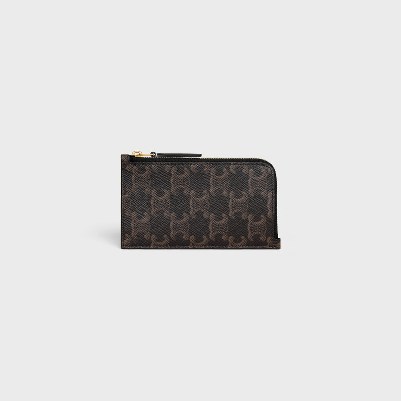 LONG ZIPPED CARD HOLDER IN Triomphe Canvas and Calfskin 1