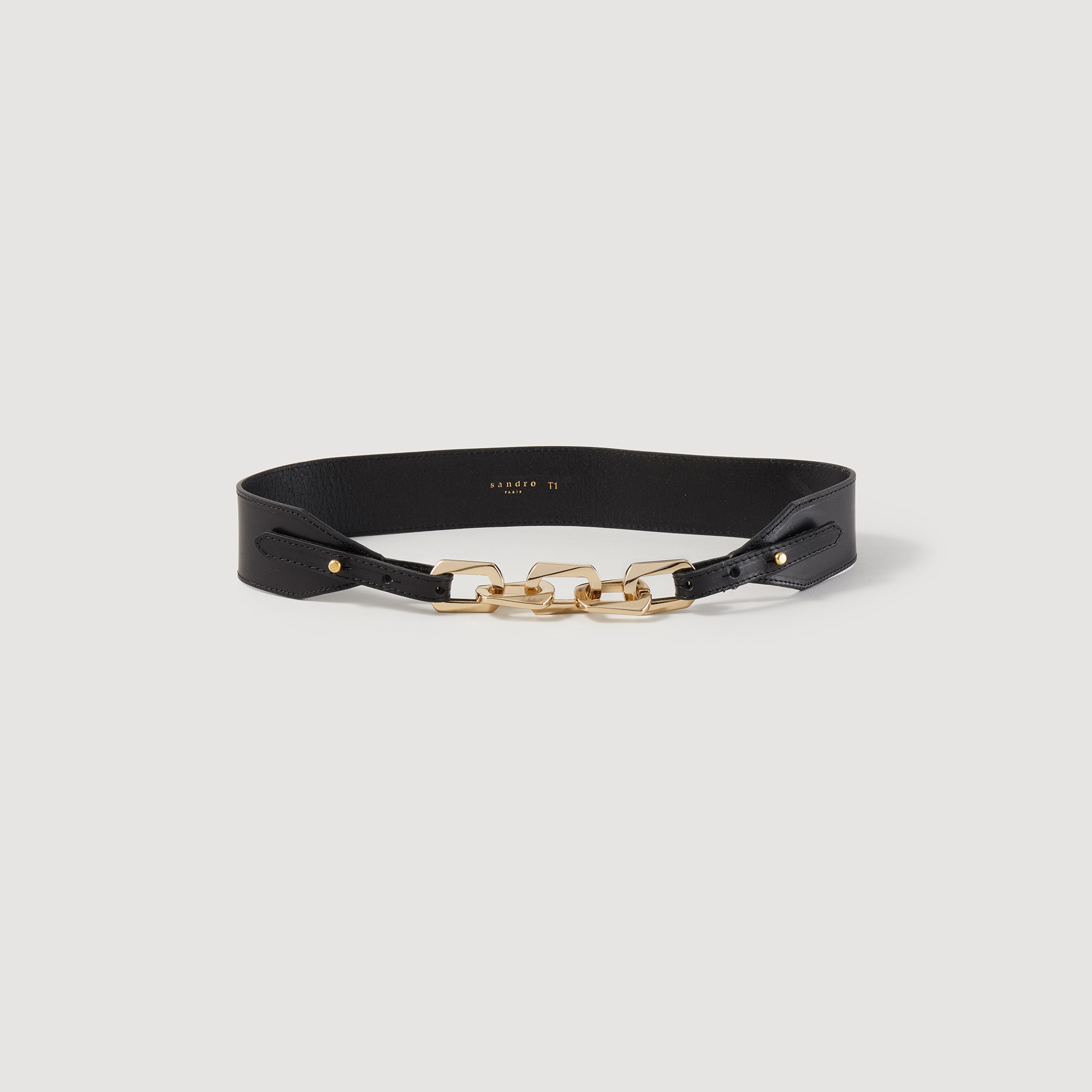 Leather belt with chain - 1