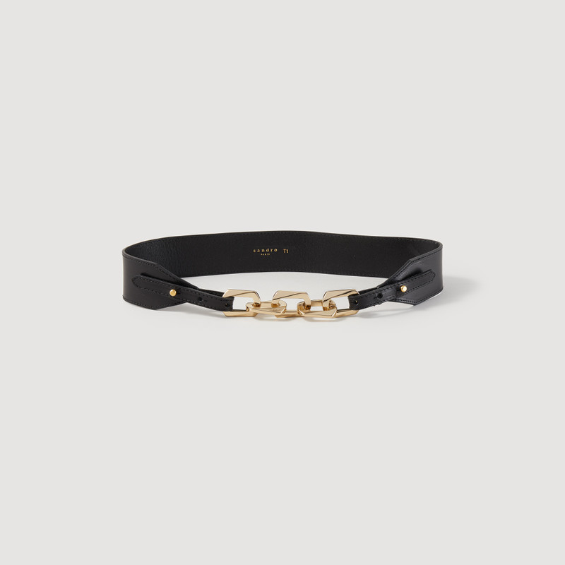Leather belt with chain 1