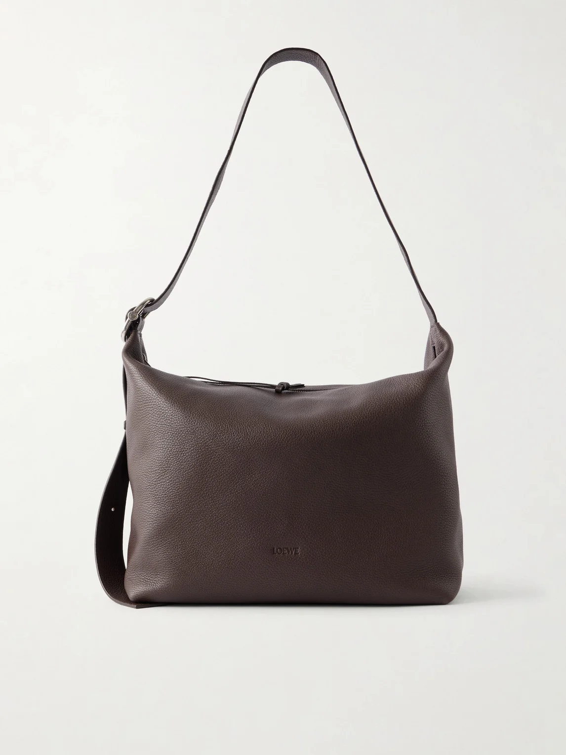 Loop Large Logo-Debossed Leather Shoulder Bag - 1