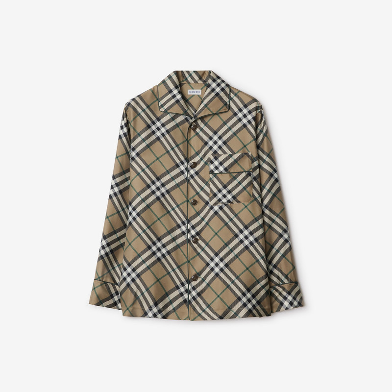 Check Silk Pyjama Shirt 1