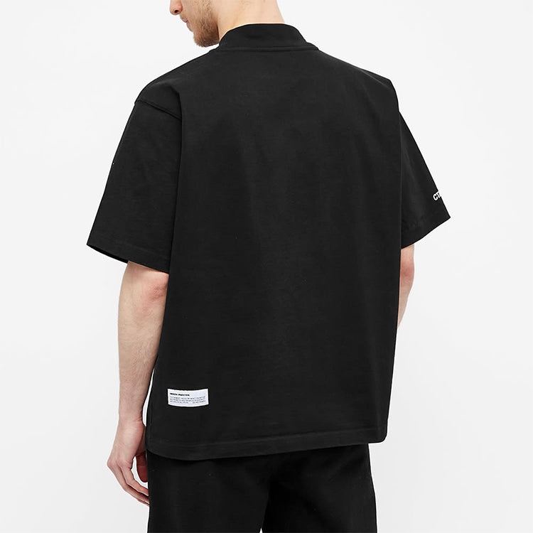 HERON PRESTON SS21 CTNMB Turtleneck T-shirt 'Black White' HMAA021R21JER0011001 - 2