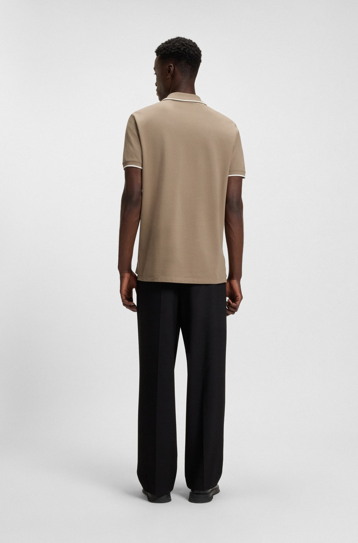 STRETCH-COTTON SLIM-FIT POLO SHIRT WITH PRINTED LOGO - 5