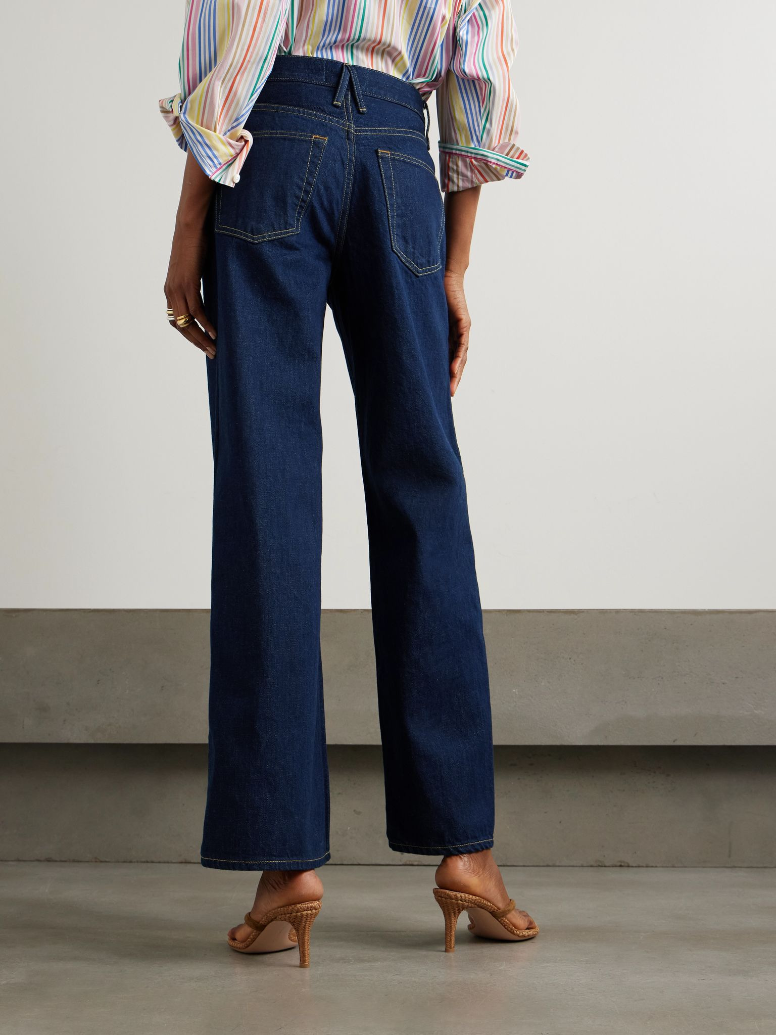 Selena high-rise wide-leg jeans Dark denim - 4