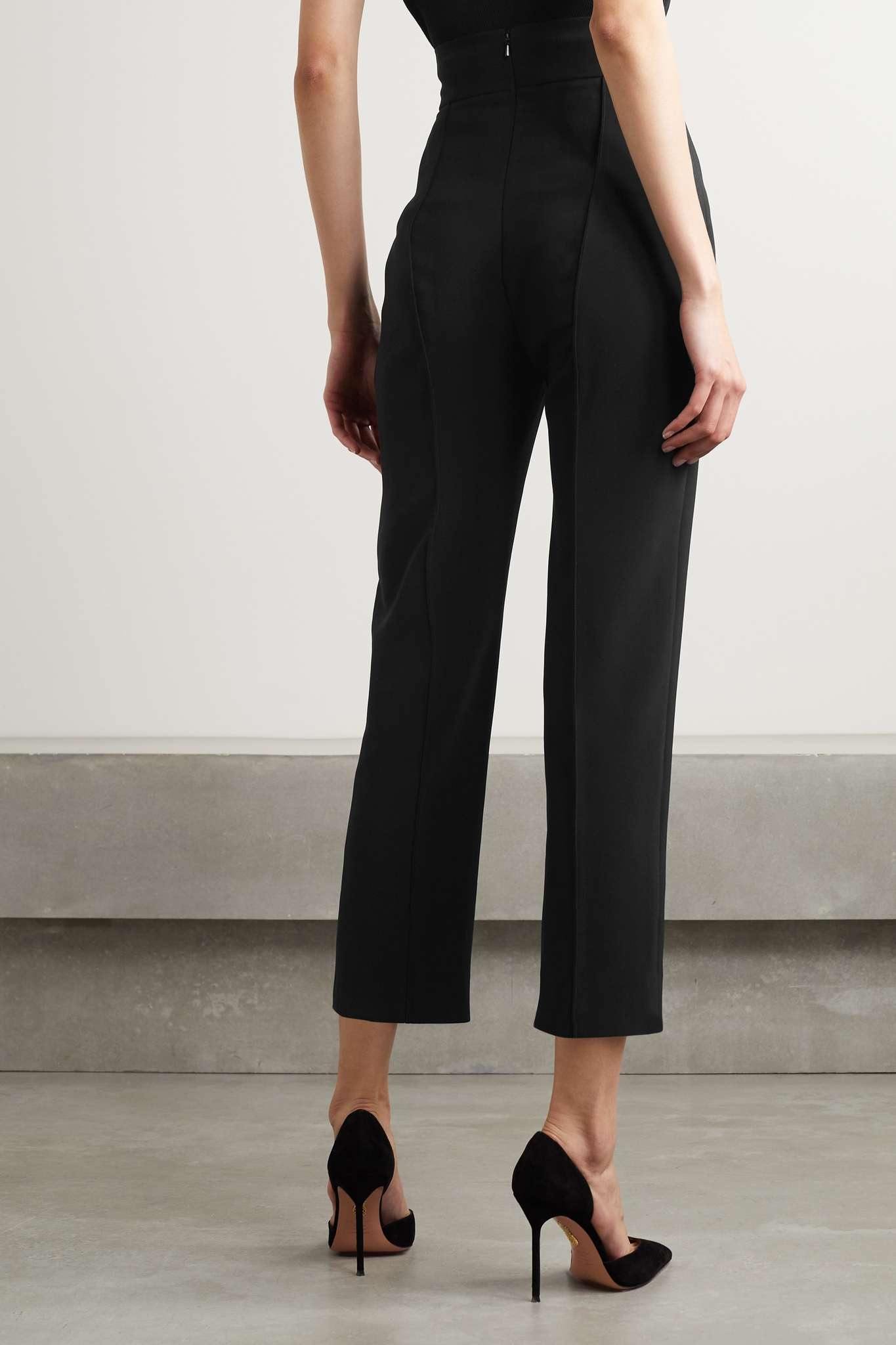 Cropped stretch-crepe straight-leg pants - 3