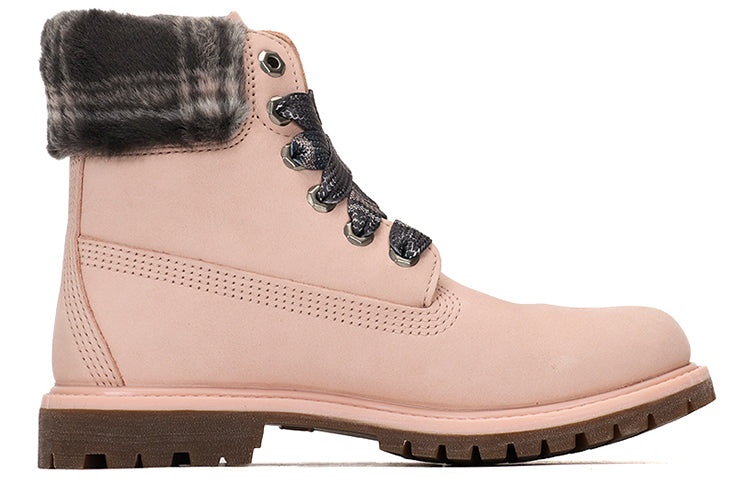 (WMNS) Timberland Lindon Woods 6 Inch Waterproof Boot 'Pink Nubuck and Black Printed Collar' A2MB366 - 2