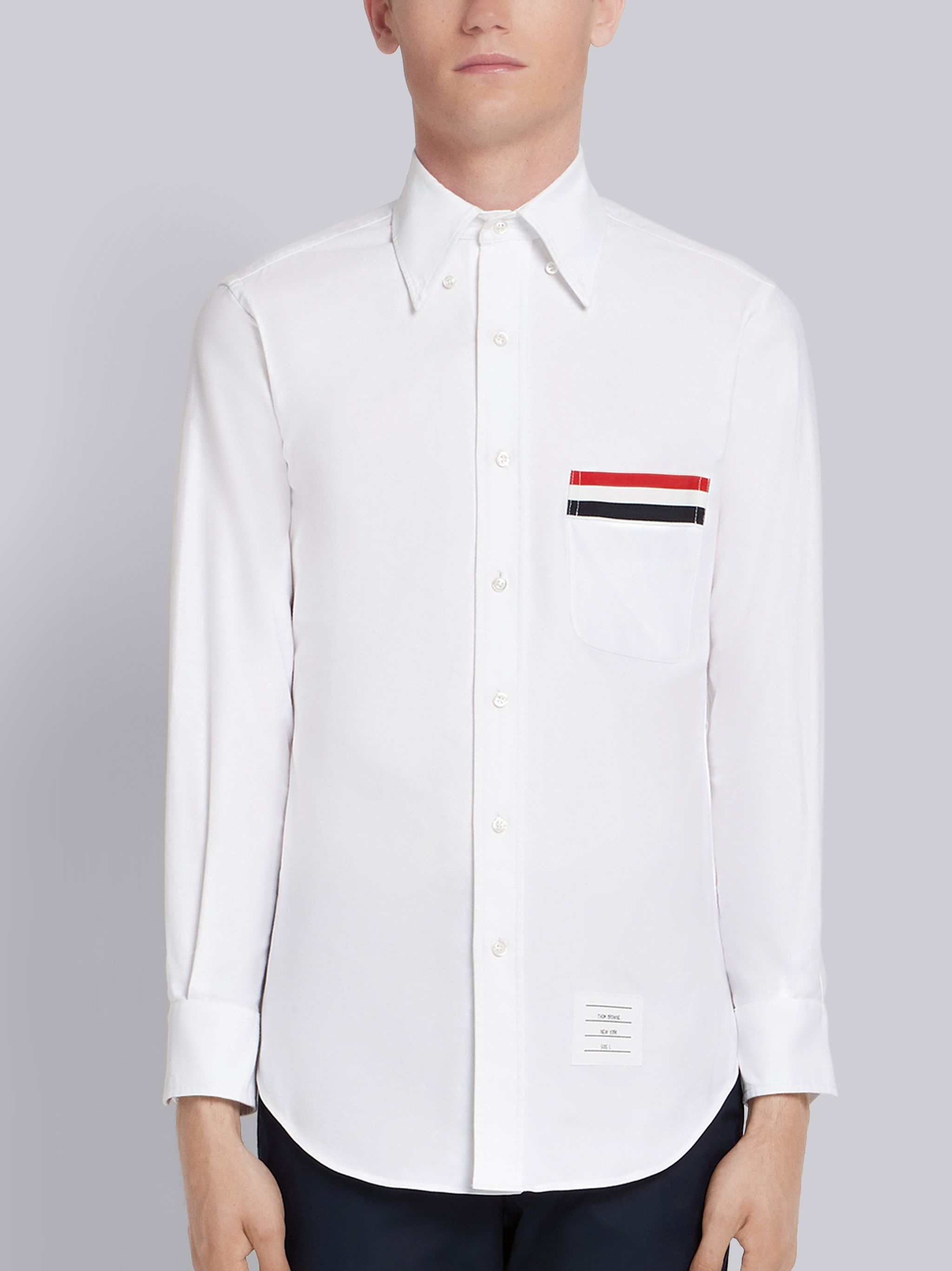 White Oxford Grosgrain Pocket Shirt - 3