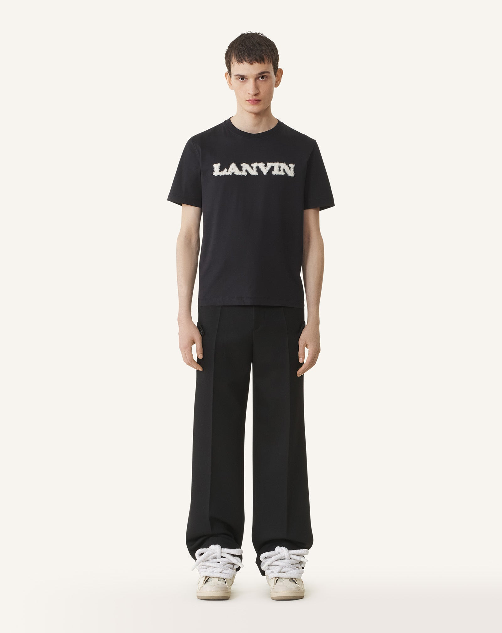 LANVIN SHEARLING DETAIL T-SHIRT - 2