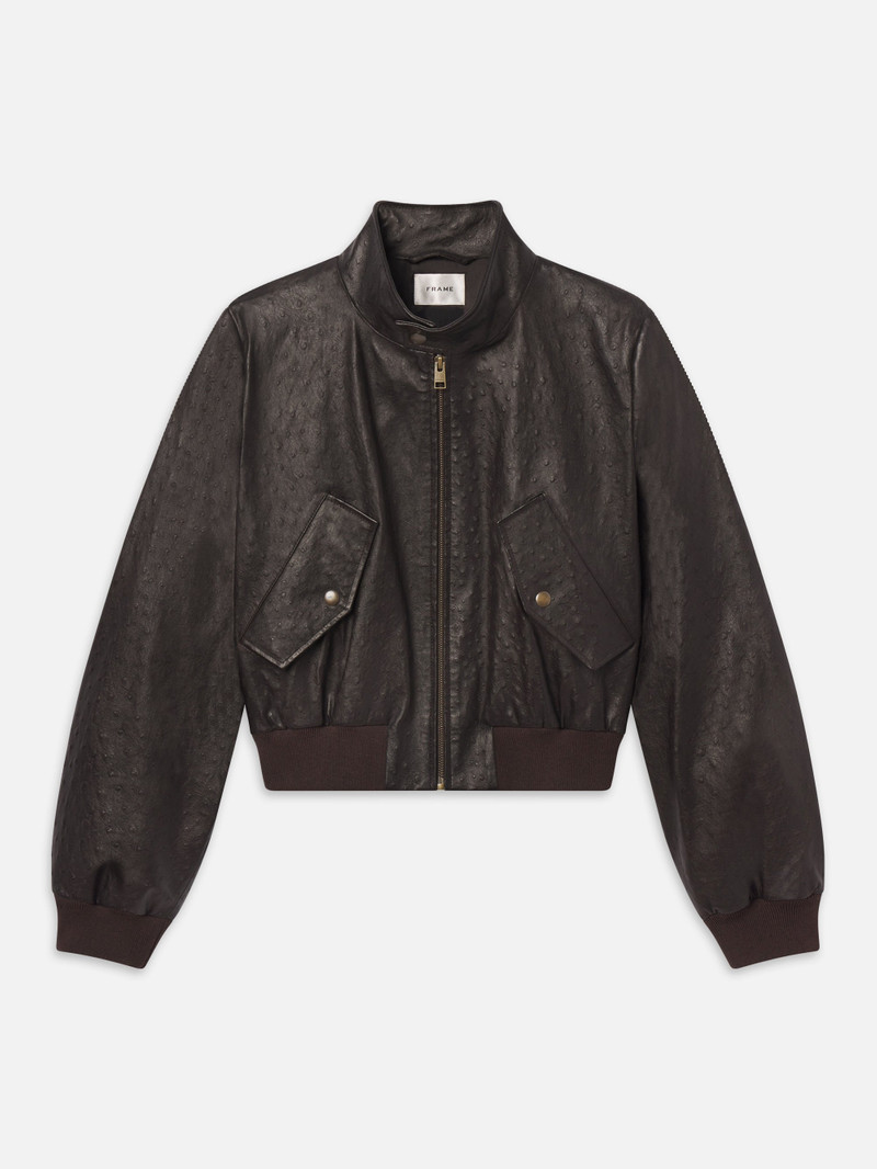 The Leather Harrington Jacket in Coffee 1