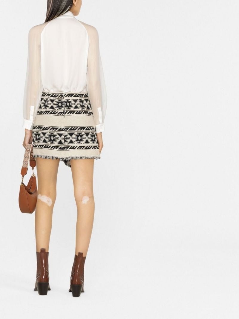fringed draped mini skirt - 7