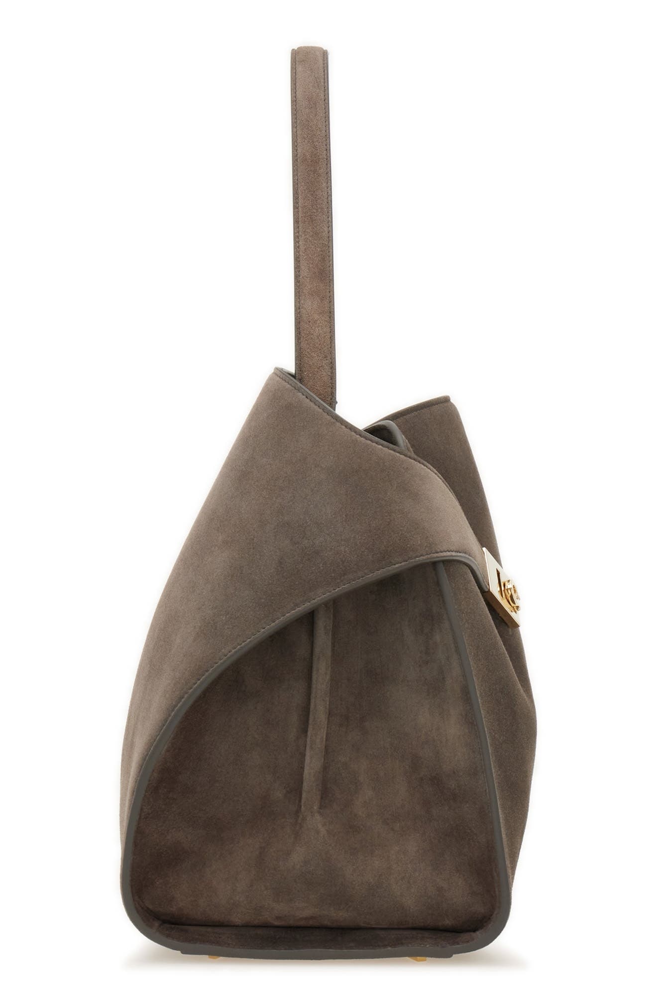 FERRAGAMO Medium Hug Suede Shoulder Bag in Concrete at Nordstrom - 6