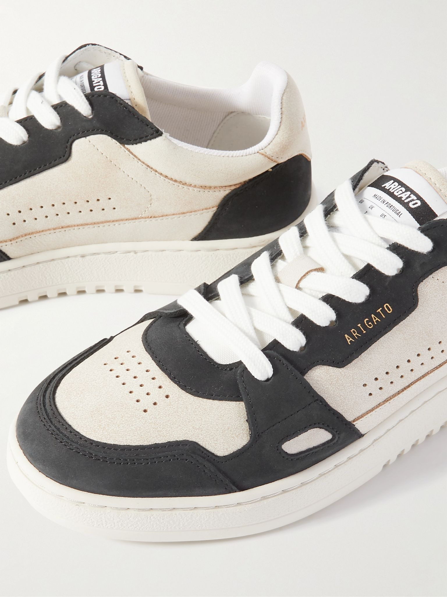 Dice Lo Nubuck-Trimmed Leather Sneakers Beige - 6