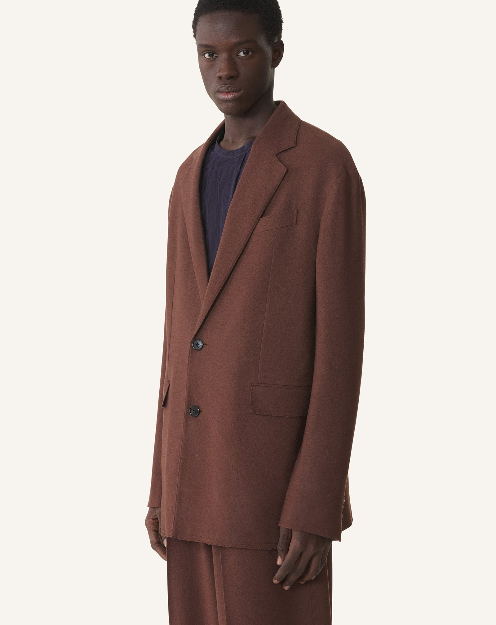 DROP SHOULDER SINGLE-BREASTED JACKET - 3