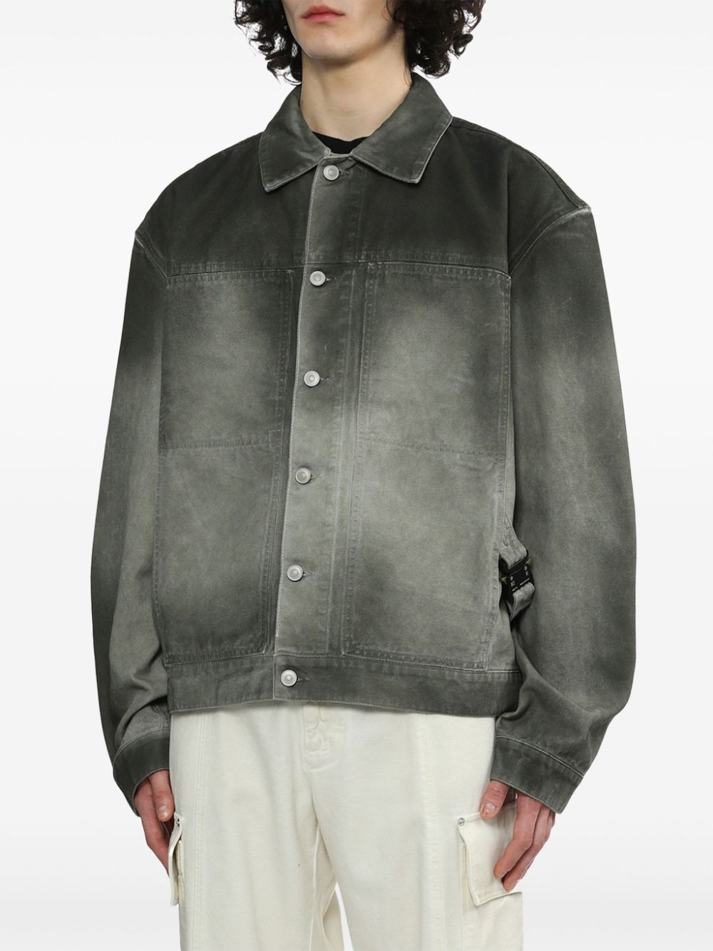 overdyed canvas shirt jacket - 3