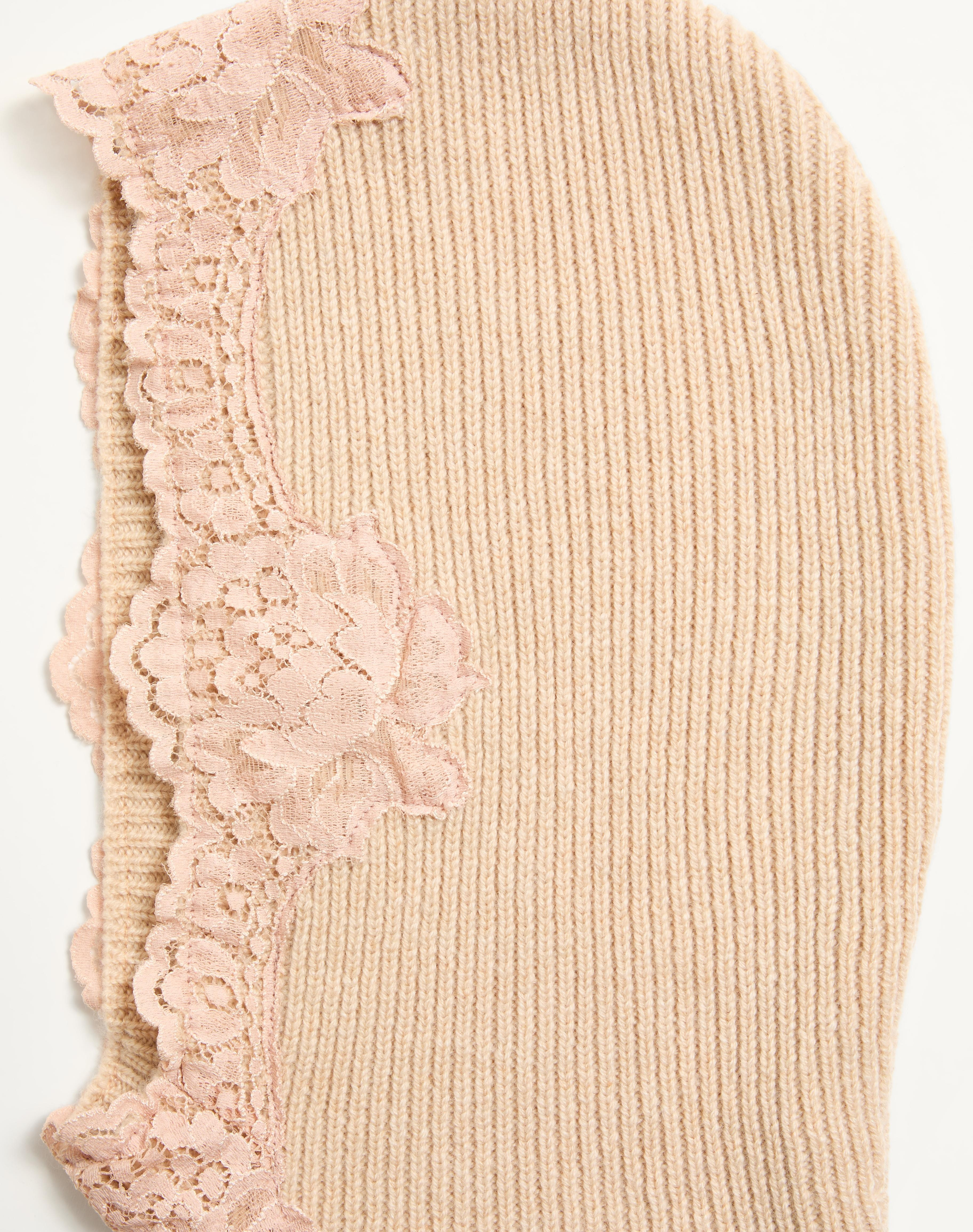 VLOGO SIGNATURE CASHMERE AND LACE HOOD - 4