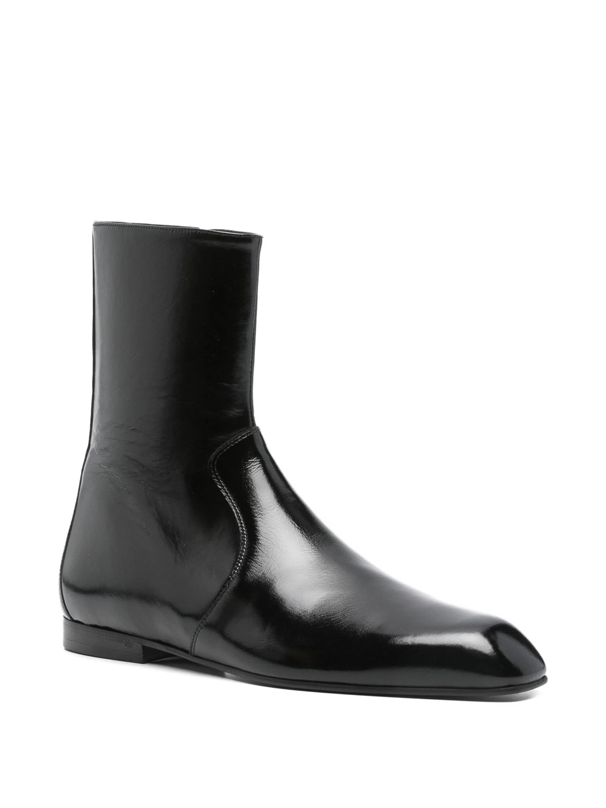 leather zip boots - 2