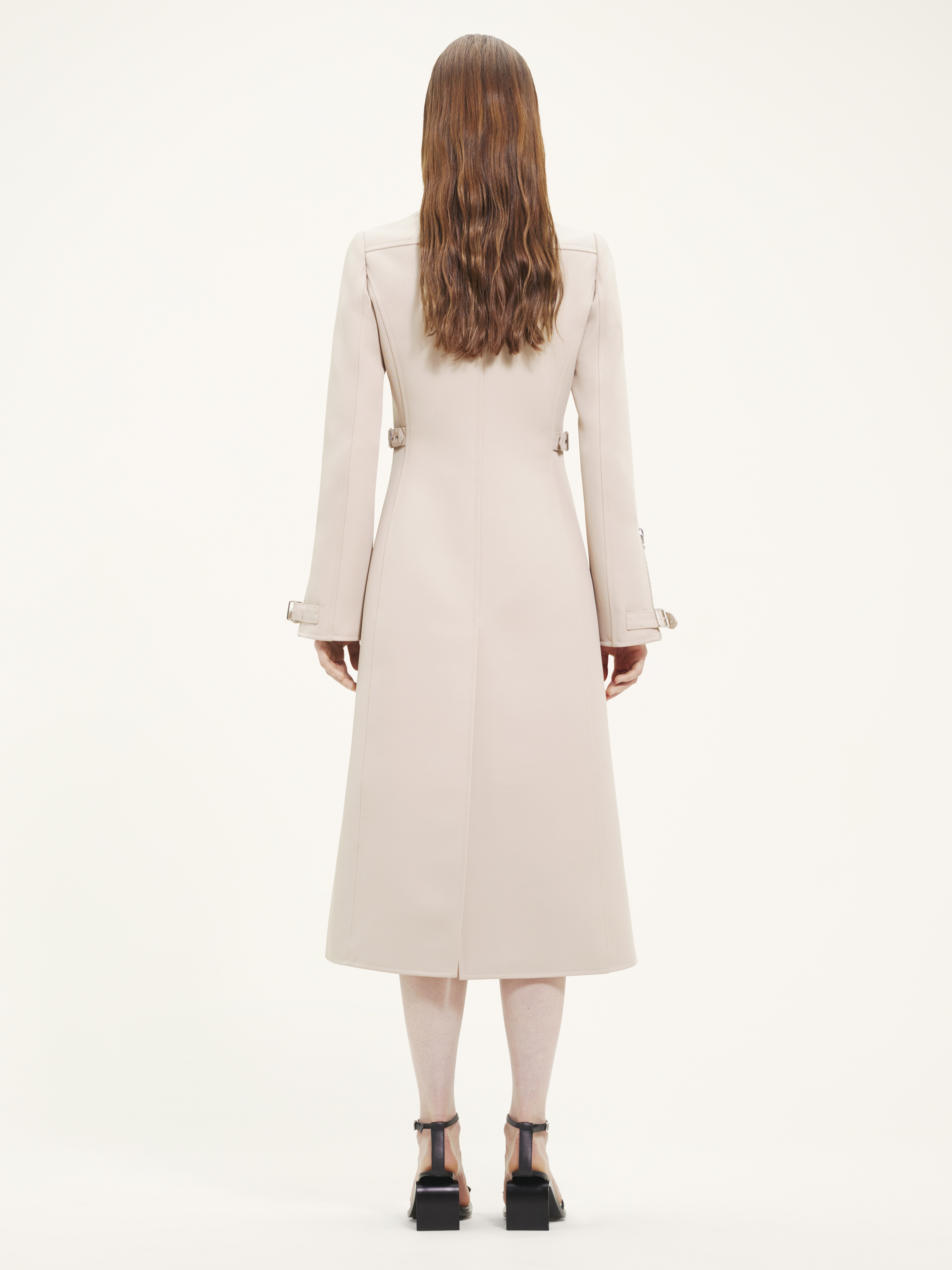 BUCKLE TWILL LONG COAT - 4