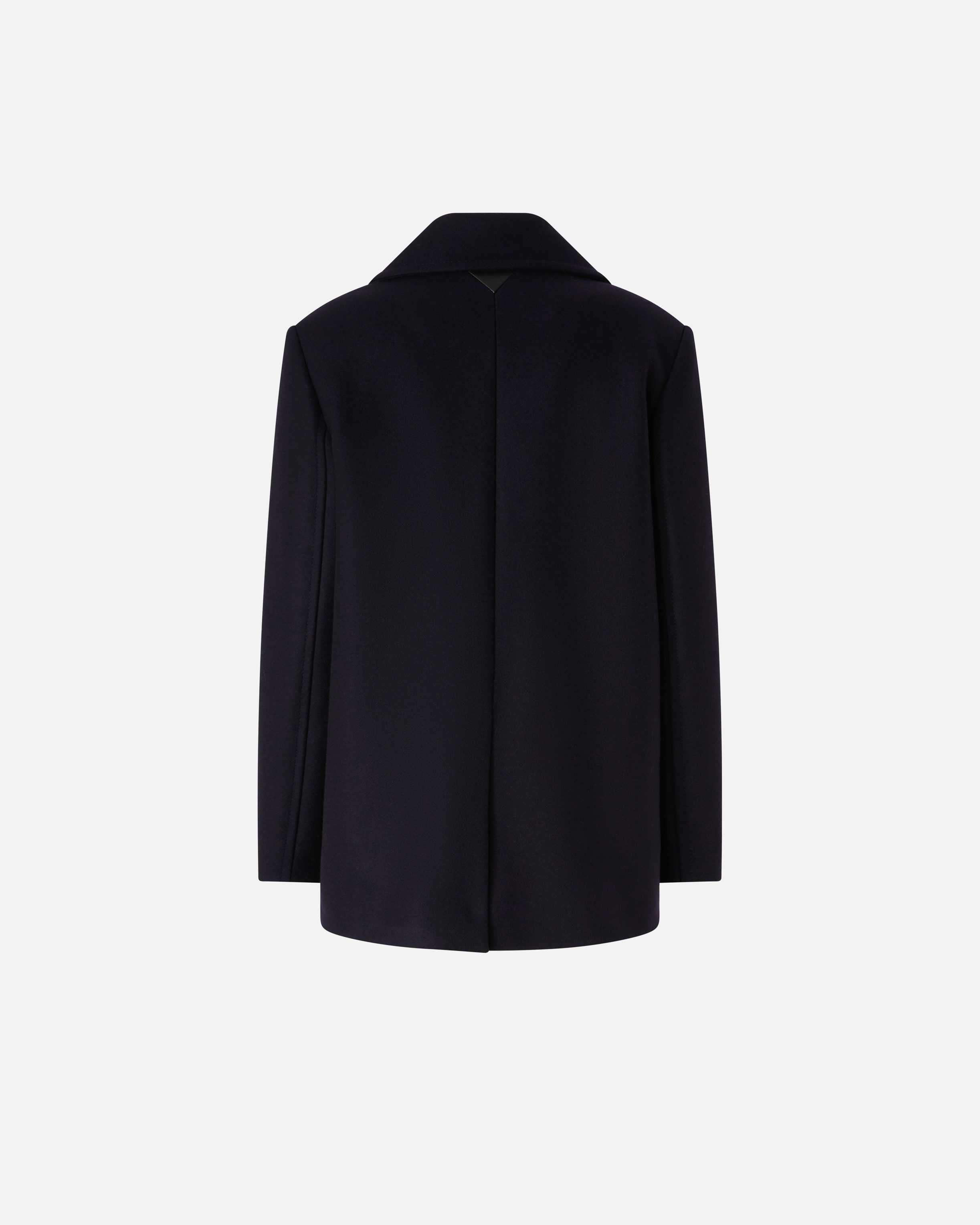 SHORT DOUBLE-BREASTED WOOL-BLEND PEA COAT - 6