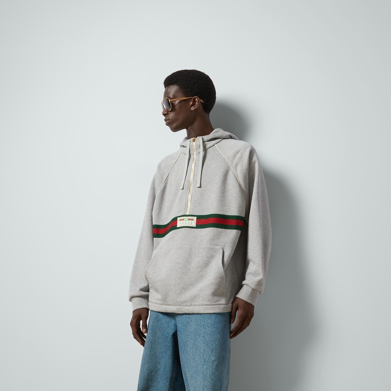 Cotton jersey sweatshirt with Web 6