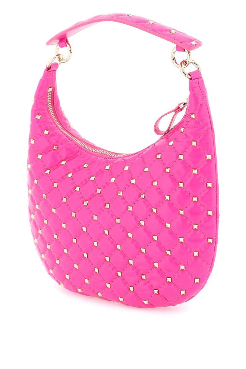 VALENTINO GARAVANI SMALL LEATHER 'ROCKSTUD SPIKE' HOBO BAG - 2