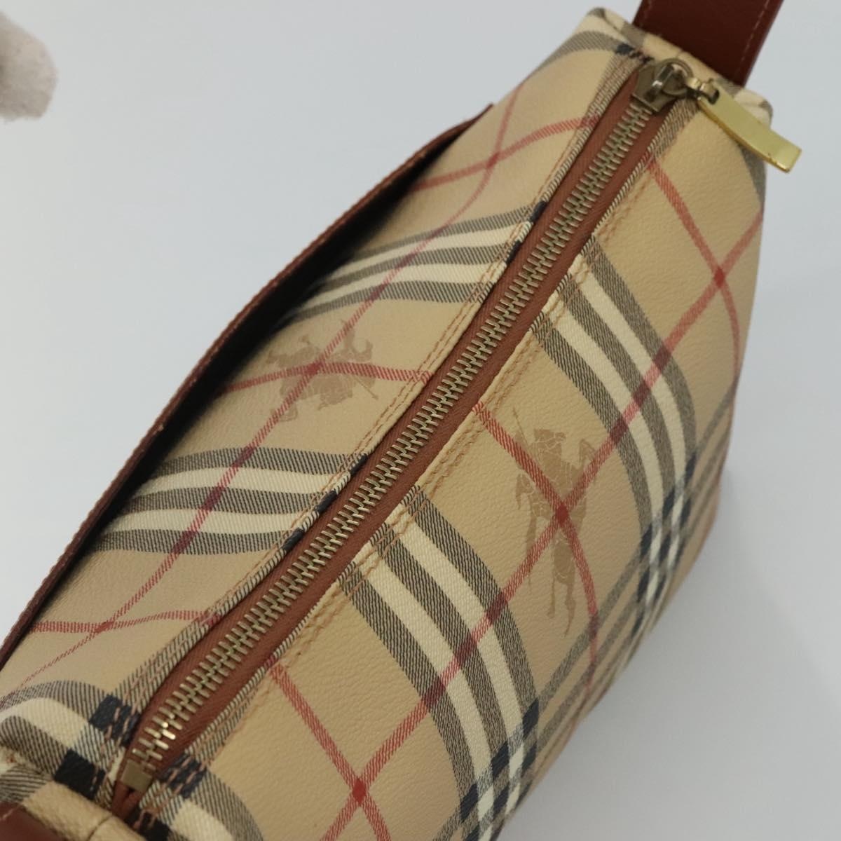 Burberry Nova Check Shoulder Bag Pvc Leather Beige Brown - 6