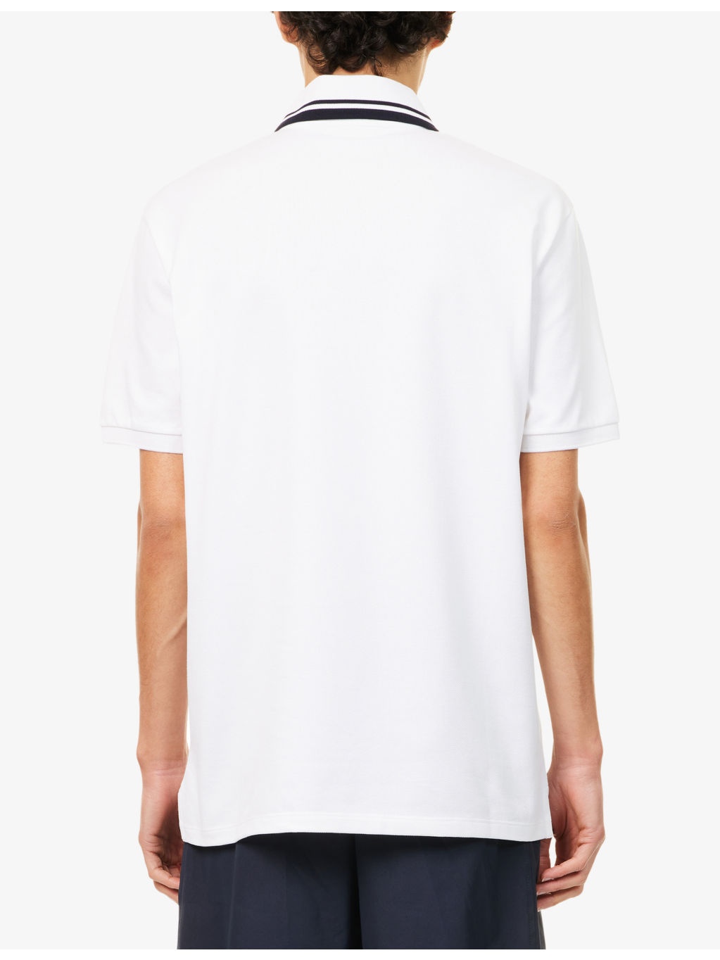 Logo-Embroidered Stripe-Collar Cotton-Pique Polo Shirt - 4