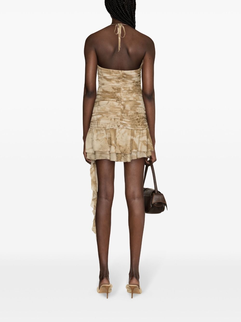 ruffled python-print minidress - 4