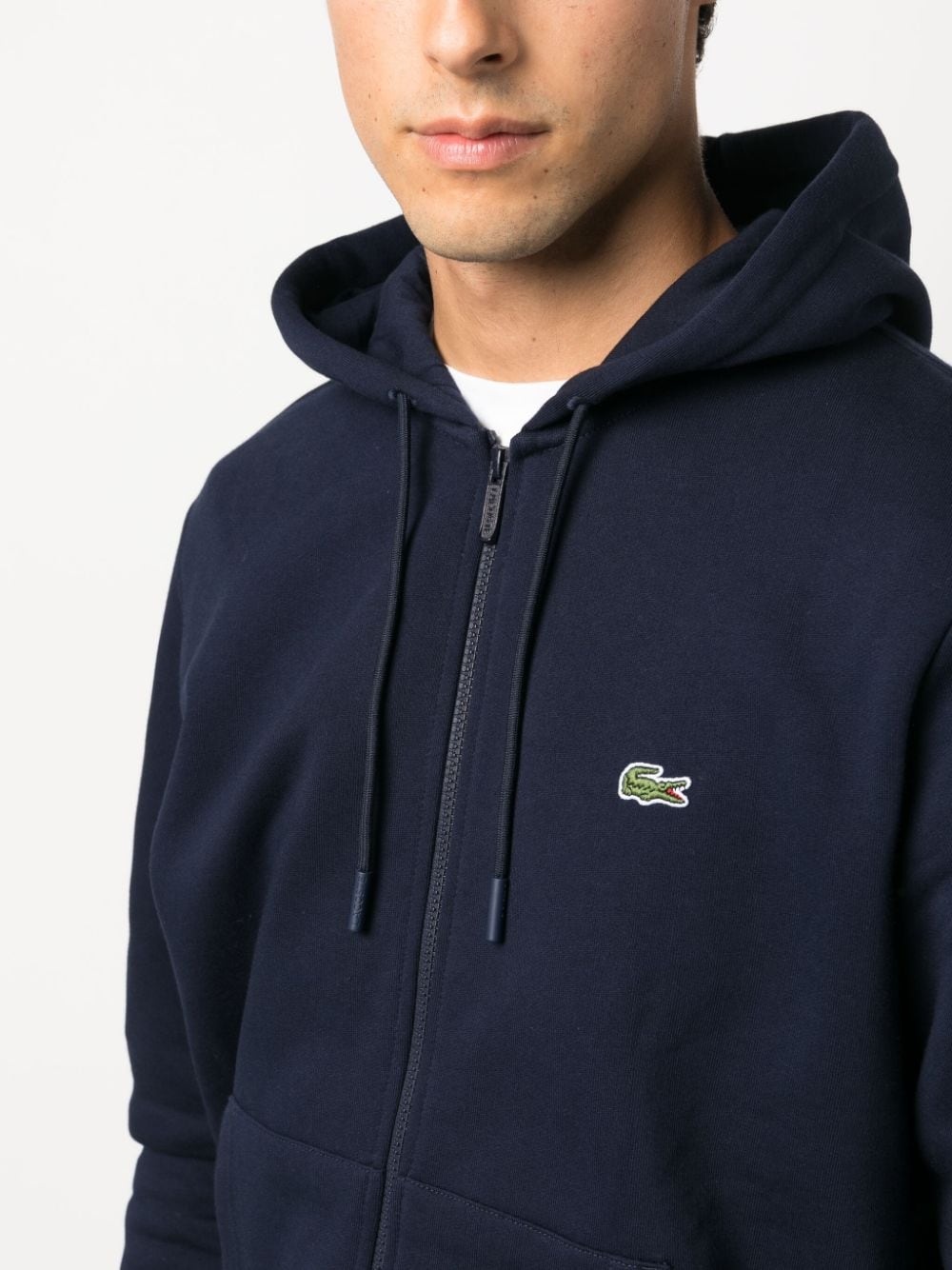 logo-embroidered zip-up hoodie - 5