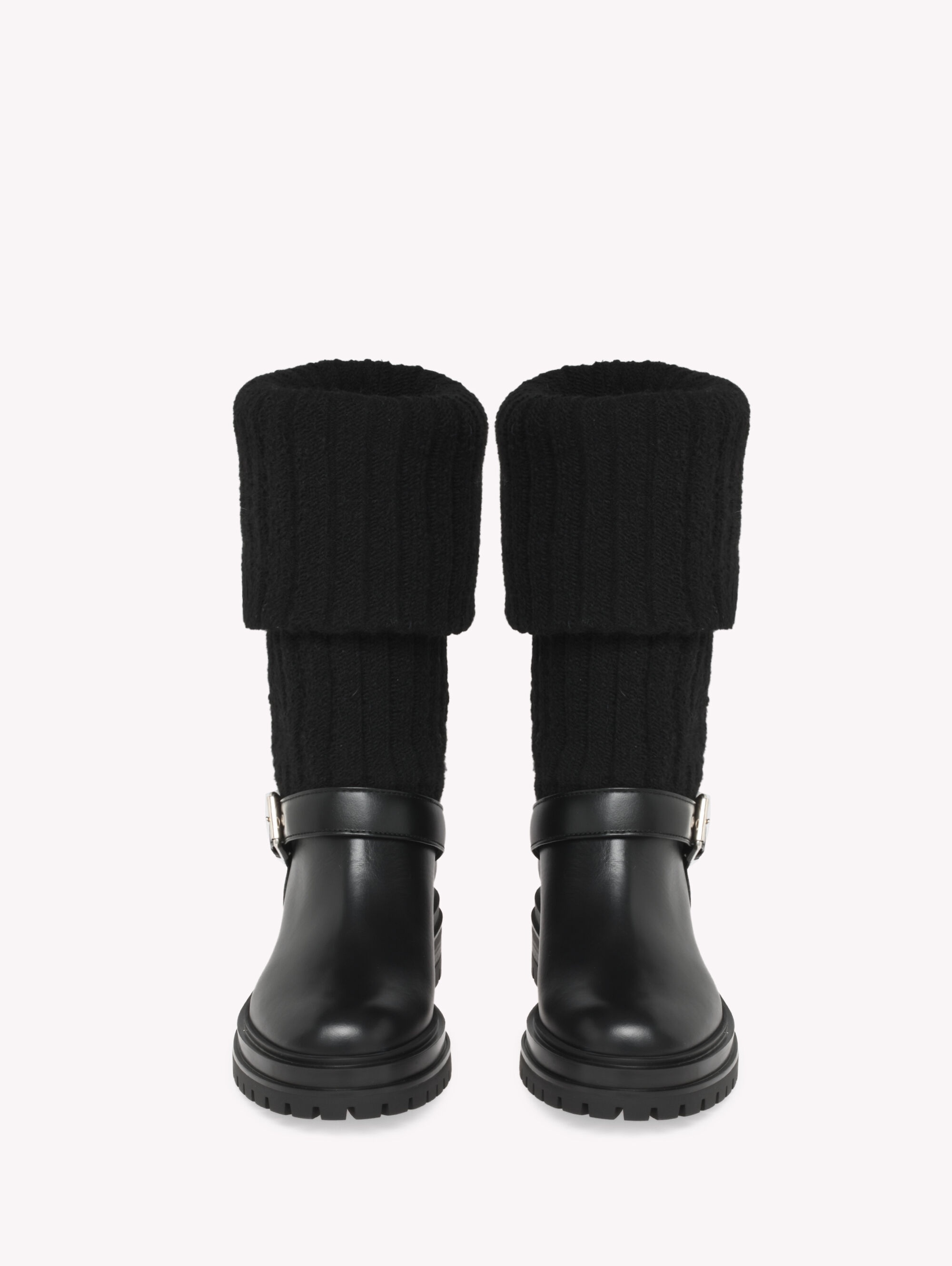 ロングブーツ Gianvito Rossi Black leather and fabric Thurso boots Gianvito Rossi THURSO | REVERSIBLE