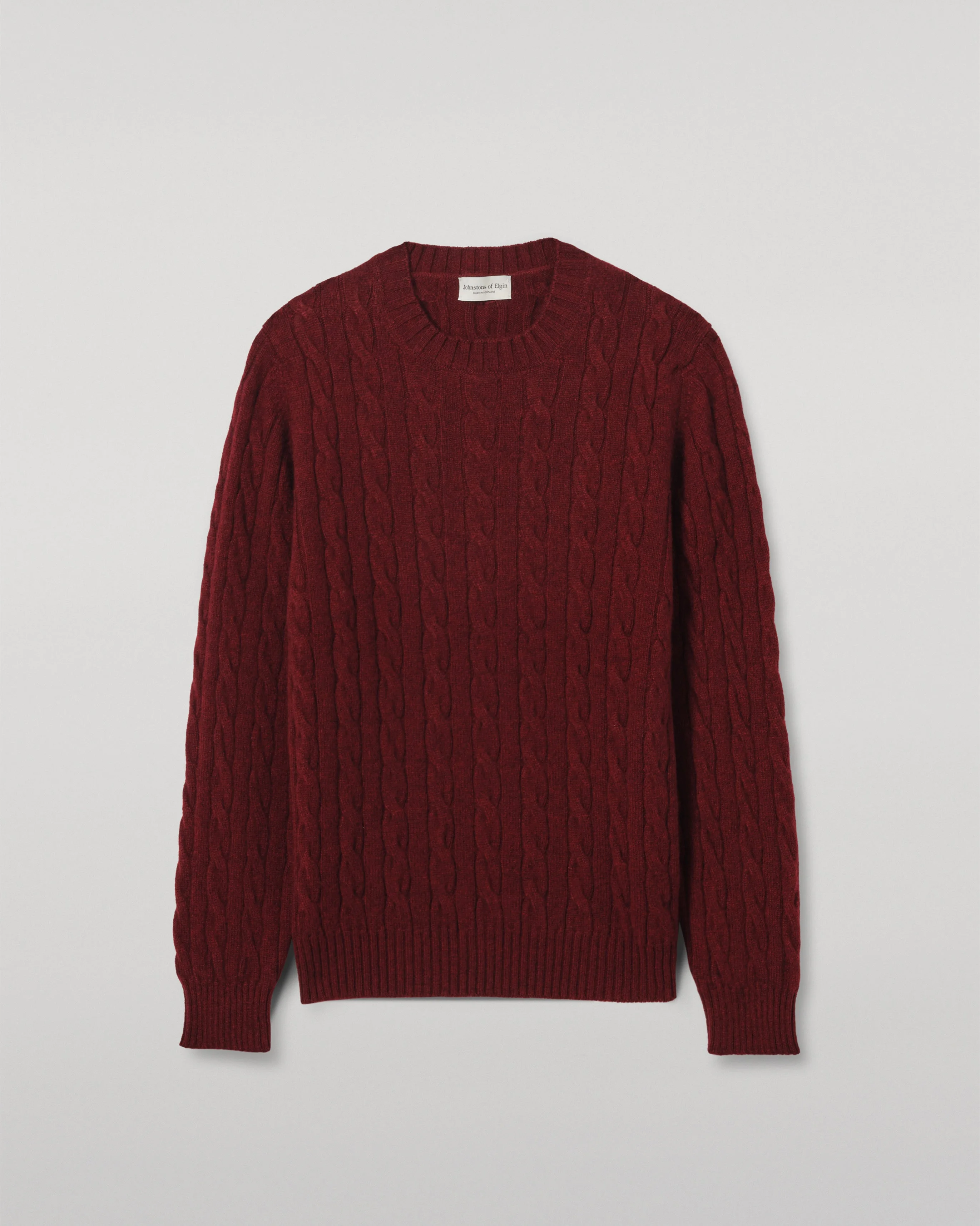 Calder Dark Red Cable Cashmere Jumper - 1