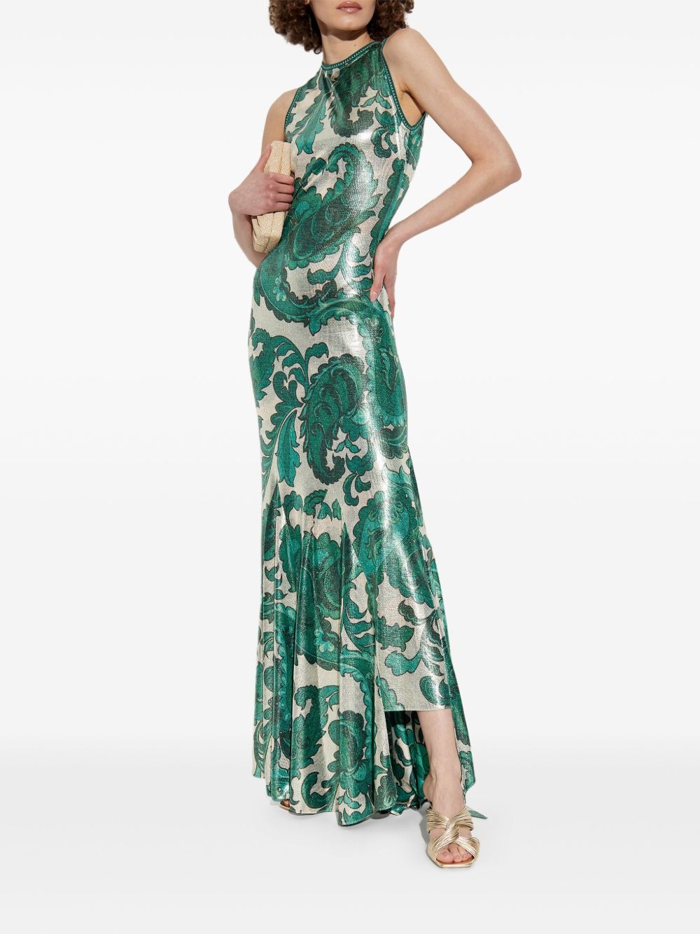 shimmering-finish maxi dress - 2