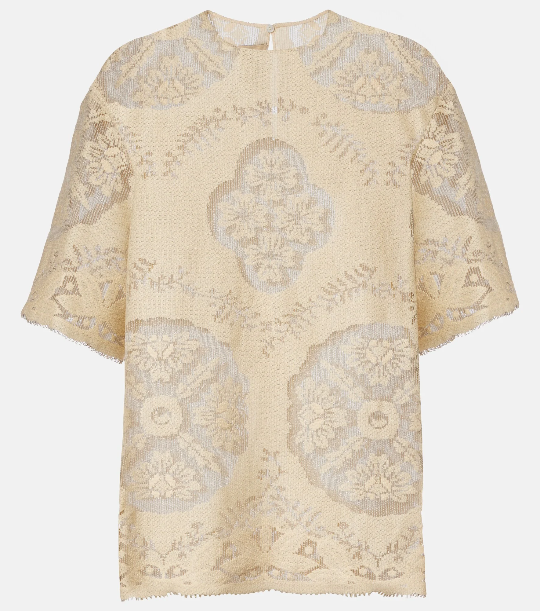 Floral knitted cotton-blend top - 1
