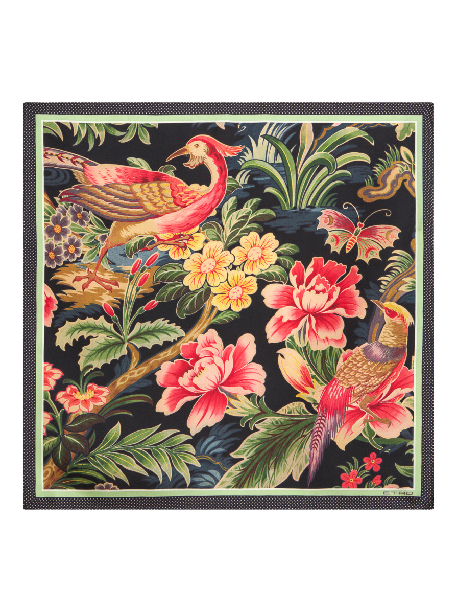 PRINTED SILK POCKET SQUARE - 1
