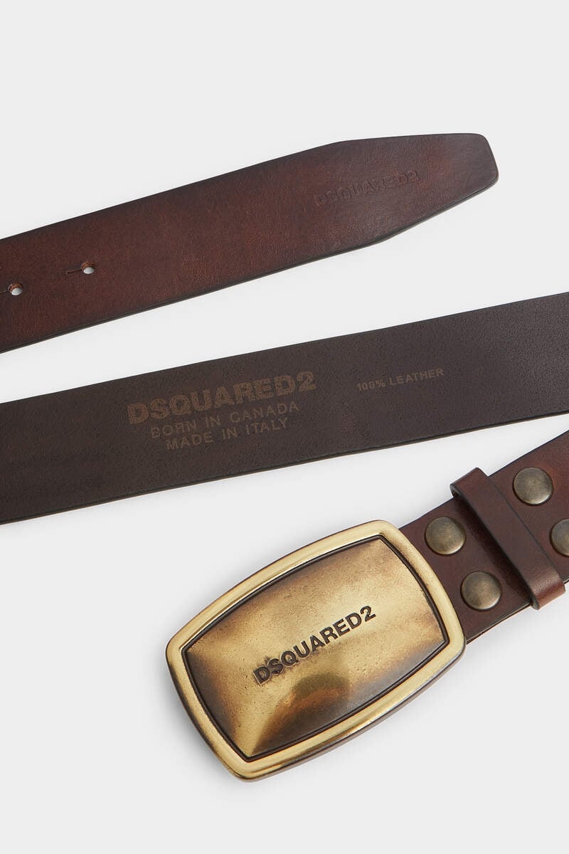 DSQUARED2 VINTAGE LOGO PLAQUE BELT - 4