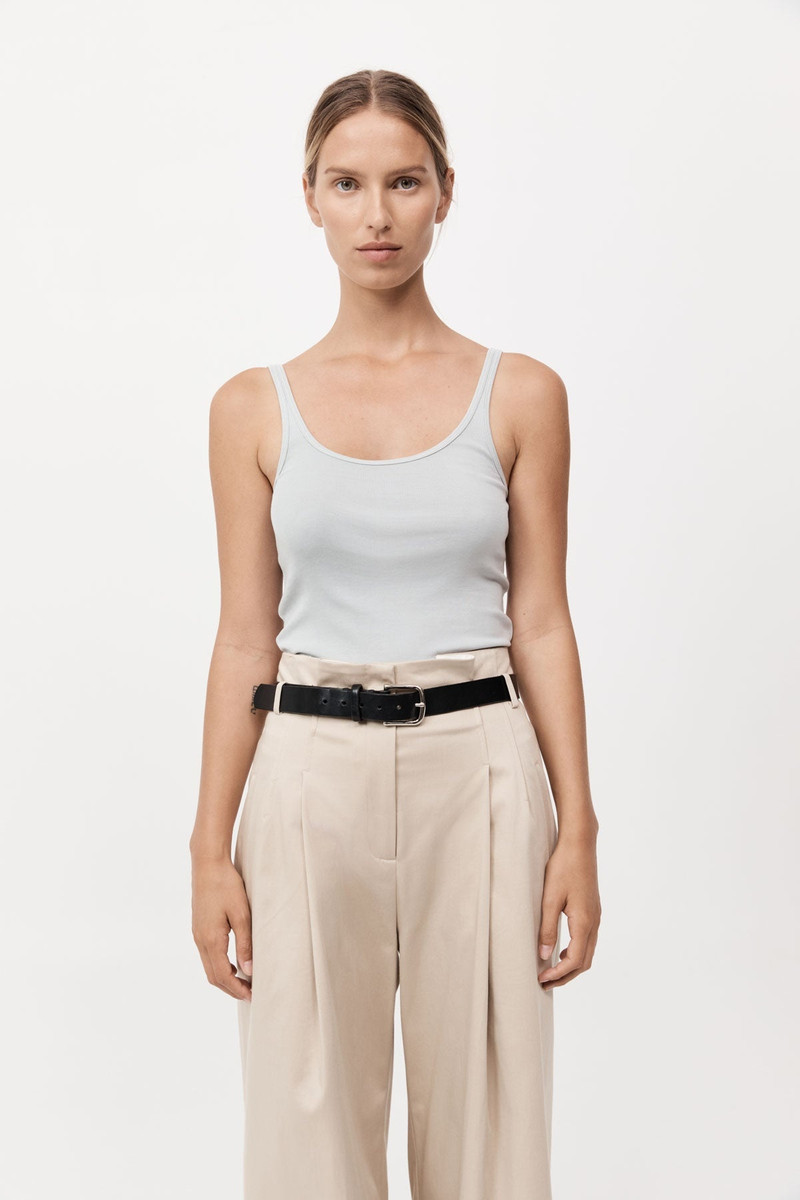 Organic Cotton Slim Scoop Tank - Sliver 2