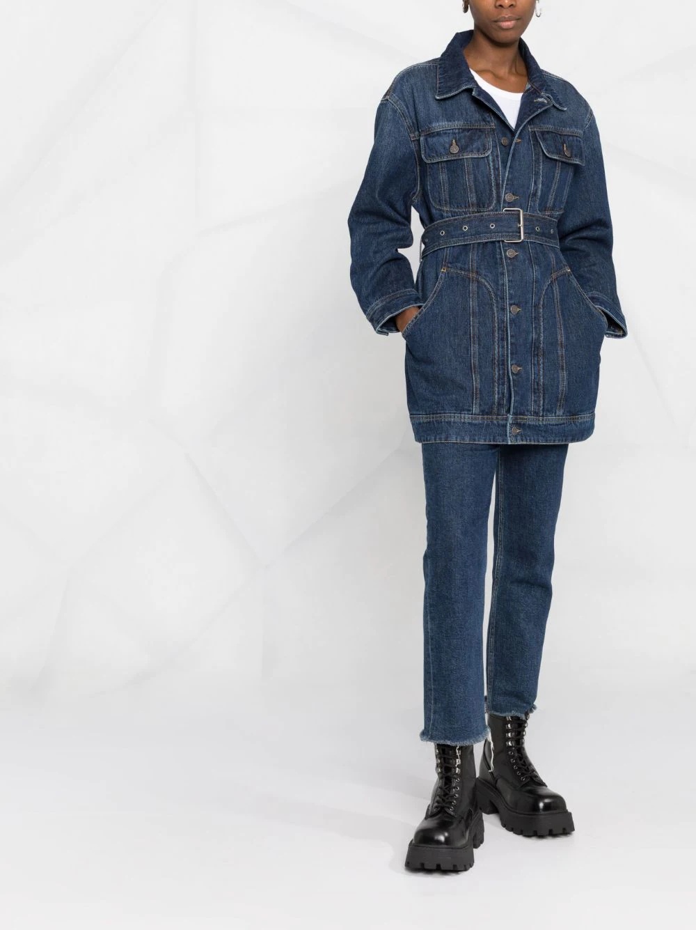 De-Flaminia belted denim jacket - 2