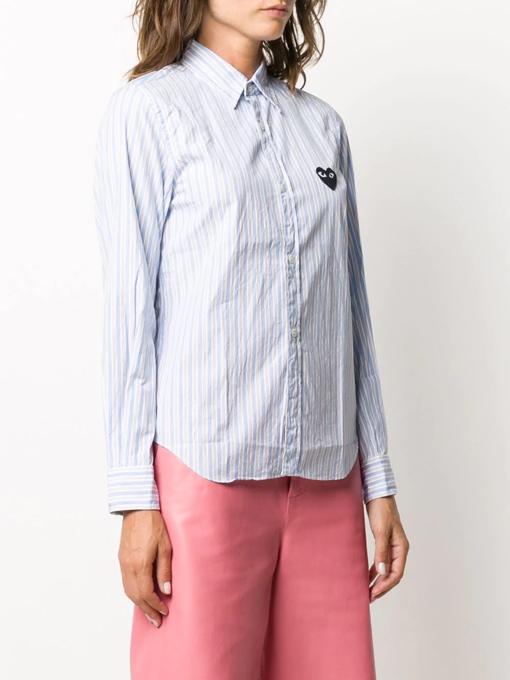 heart logo striped shirt - 3