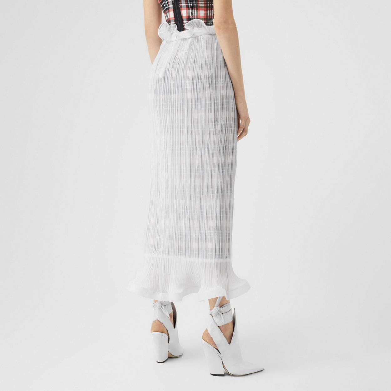 Ruffle Detail Chiffon Plissé Skirt - 4