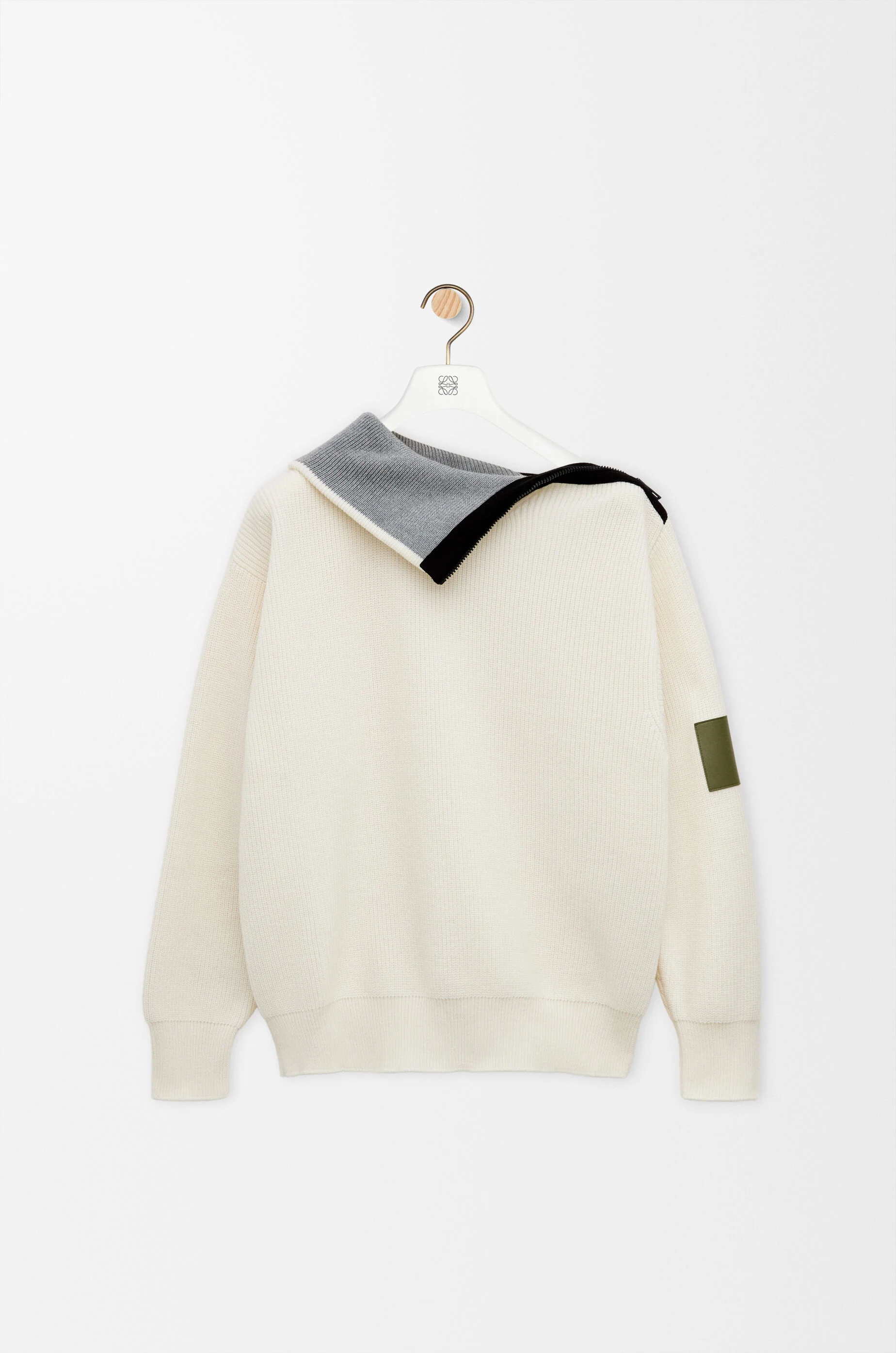 Zip-up sweater in wool - 1